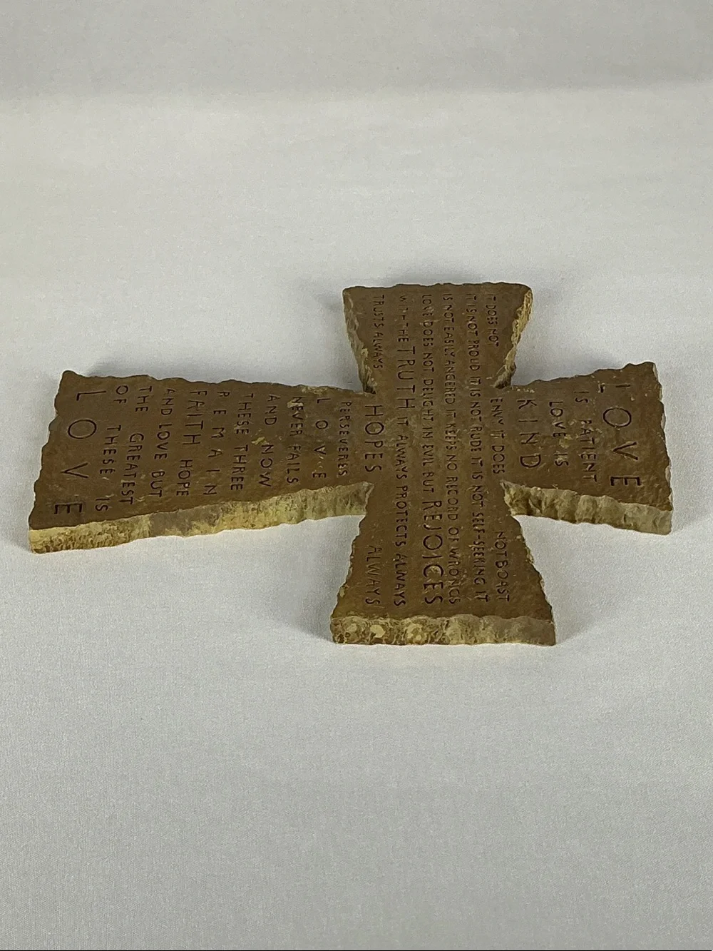 Vintage Zondervan Inspirio Love Is Patient Scripture Wall Cross 1 Corinthians